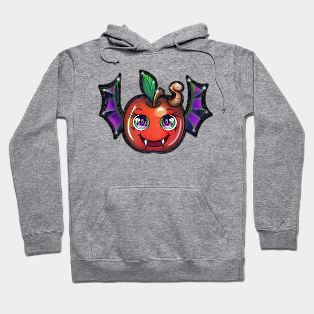 Kawaii Fruit Bat (Black) Hoodie by CuddlyChimera